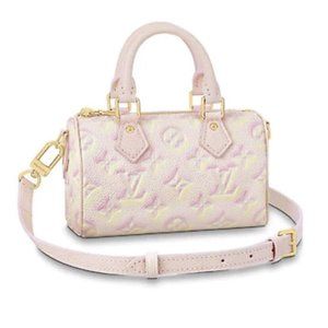 Louis Vuitton Pink Leather Monogram Empreinte Stardust Nano Speedy Bandouliere